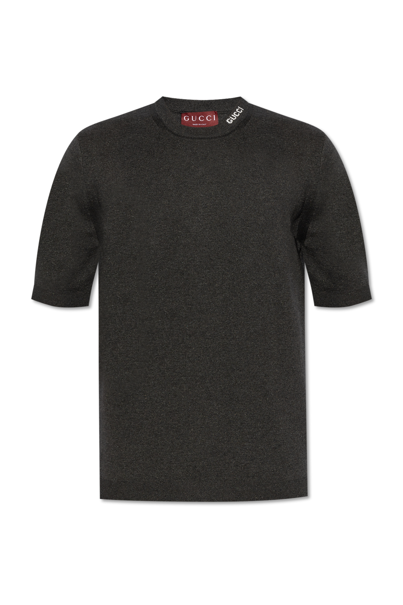 Authentic Gucci Short Sleeve Knit Cashmere Wool Silk Color
